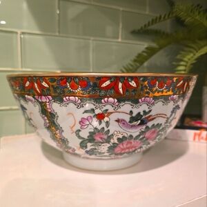 Vintage Andrea by Sadek Rose Medallion Porcelain Bowl